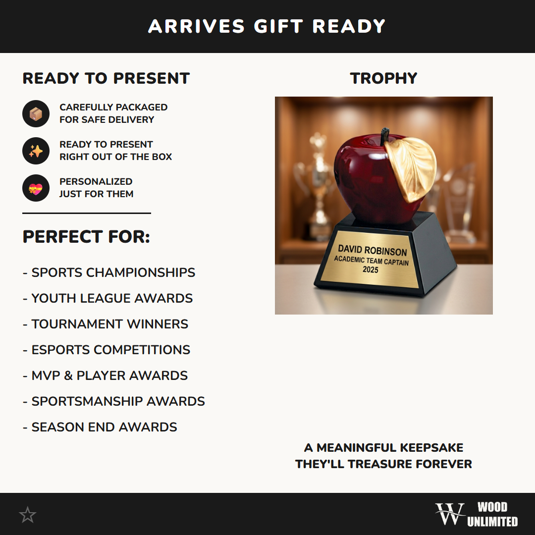 Personalized | Academic Award | Custom Engraved | Teacher Award | Apple Trophy | Engraved Gift | Educator Recognition | Custom Award