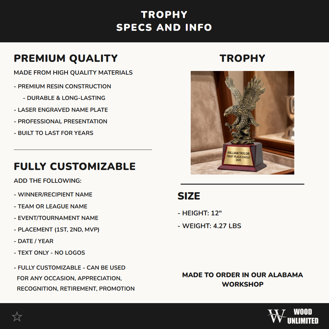 Personalized | Eagle Award | Custom Engraved | Eagle Trophy | Engraved Award | Custom Eagle | Leadership Gift | Retirement Award