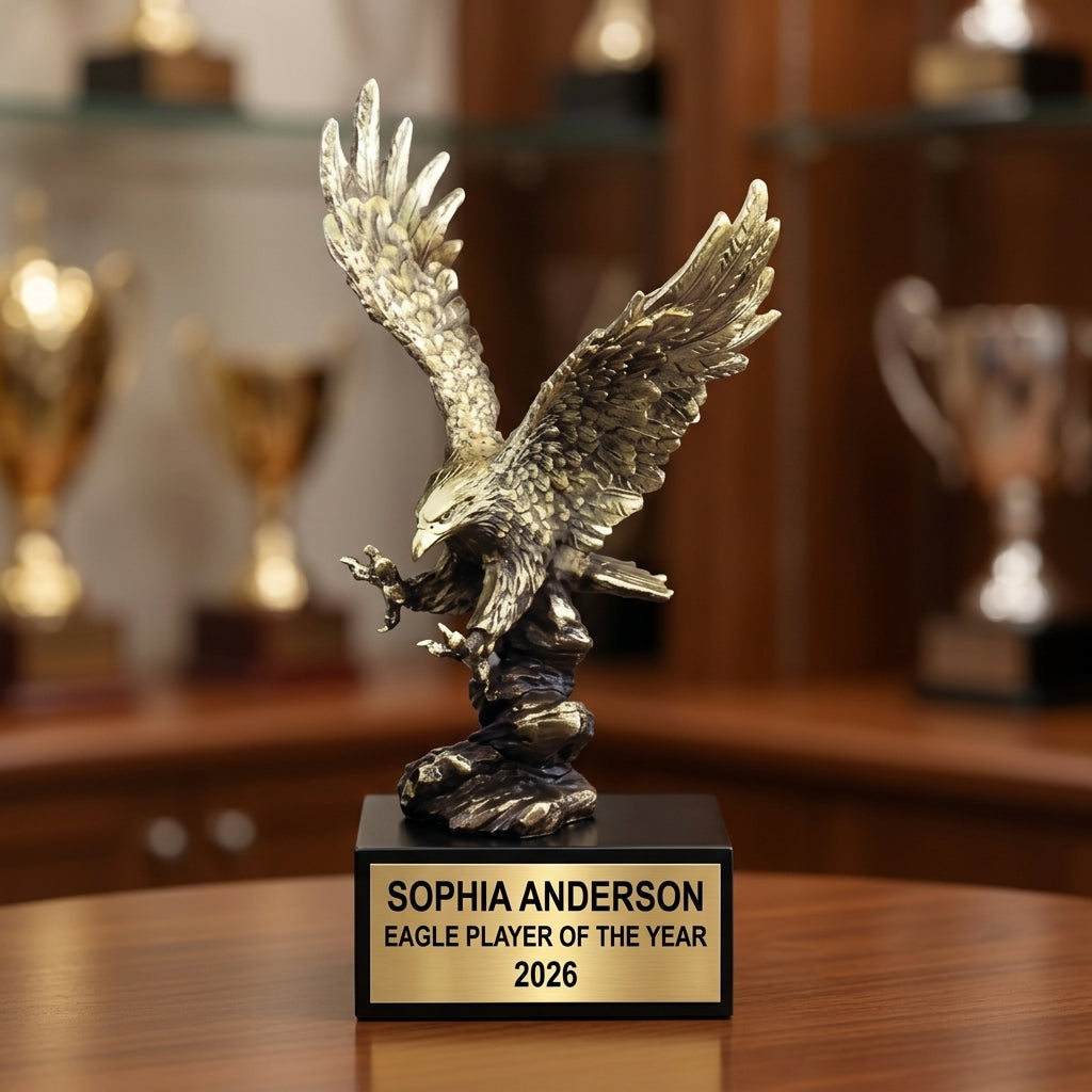 Personalized | Eagle Award | Custom Engraved | Eagle Trophy | Patriotic Award | Military Gift | Retirement Award | Employee Recognition - View 1