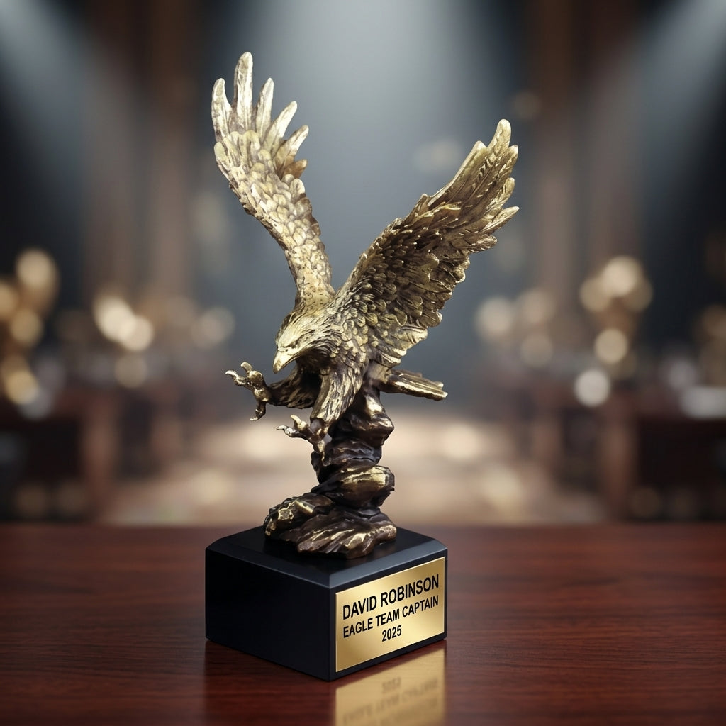 Personalized | Eagle Award | Custom Engraved | Eagle Trophy | Patriotic Award | Military Gift | Retirement Award | Employee Recognition - View 2