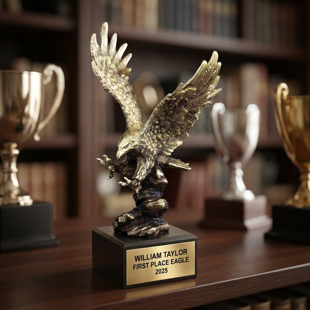 Personalized | Eagle Award | Custom Engraved | Eagle Trophy | Patriotic Award | Military Gift | Retirement Award | Employee Recognition - View 4
