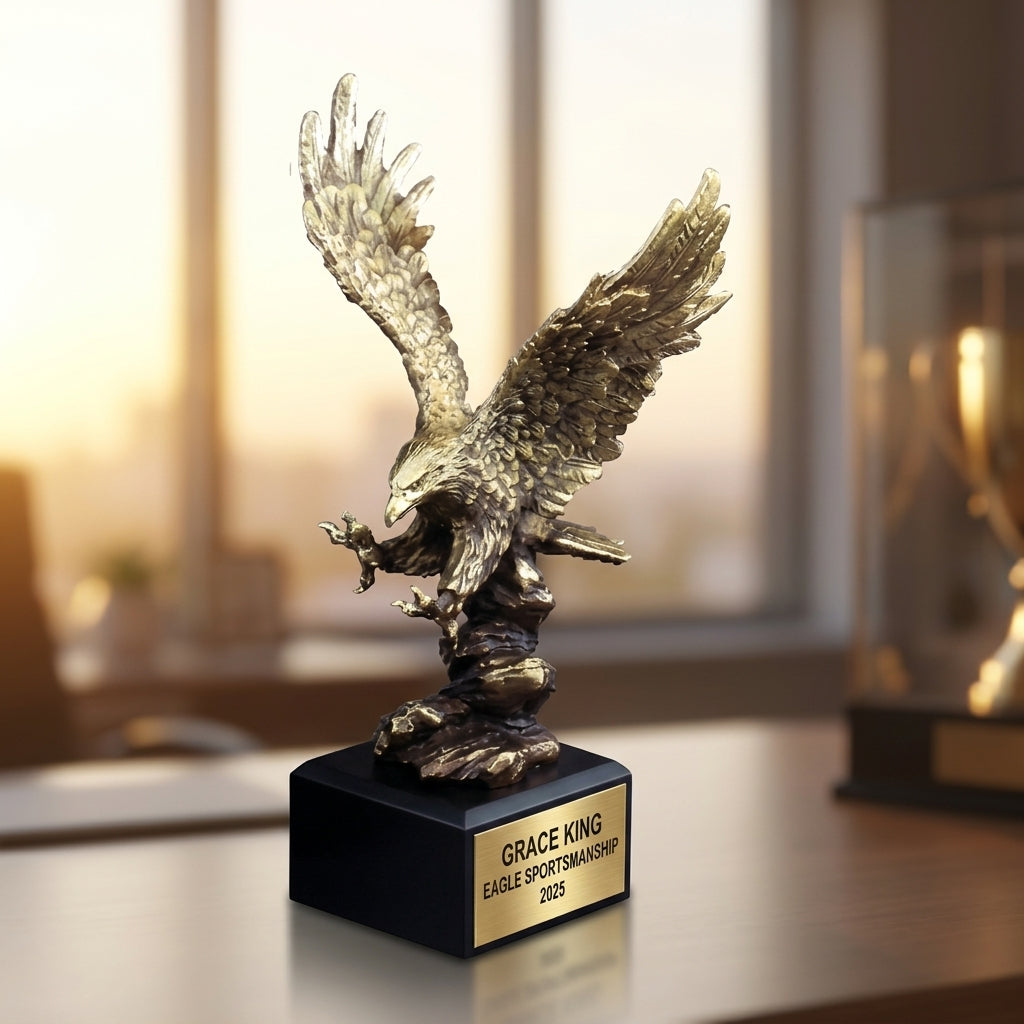 Personalized | Eagle Award | Custom Engraved | Eagle Trophy | Patriotic Award | Military Gift | Retirement Award | Employee Recognition - View 5