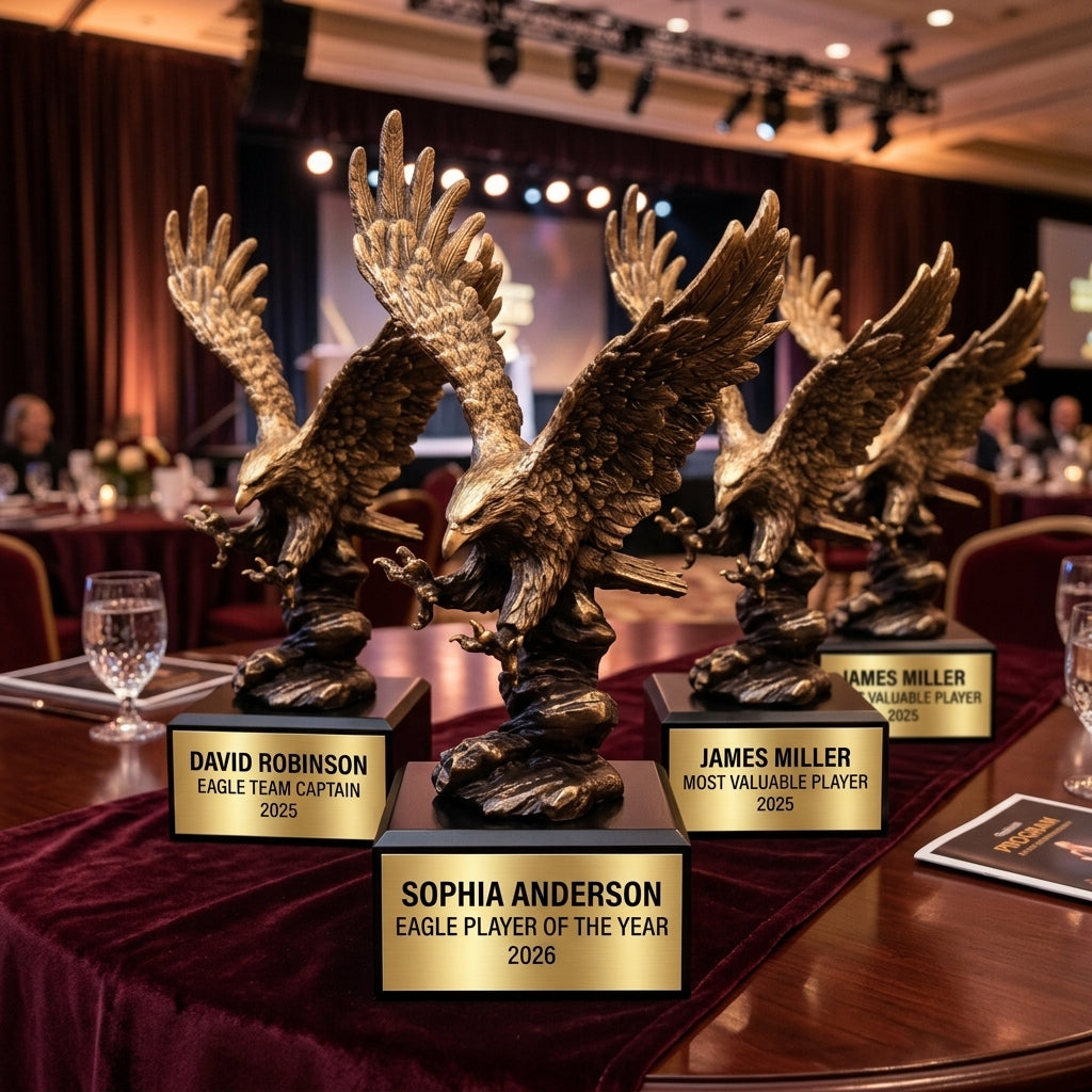 Personalized | Eagle Award | Custom Engraved | Eagle Trophy | Patriotic Award | Military Gift | Retirement Award | Employee Recognition - View 6