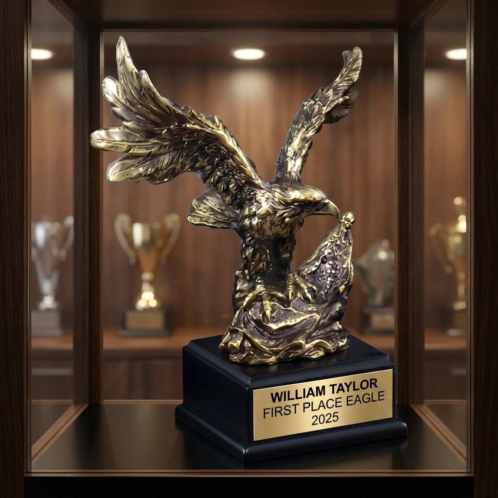 Personalized | Eagle Award | Custom Engraved | Trophy | Award | Engraved | Patriotic | Military | Leadership | Veteran | Recognition - View 1