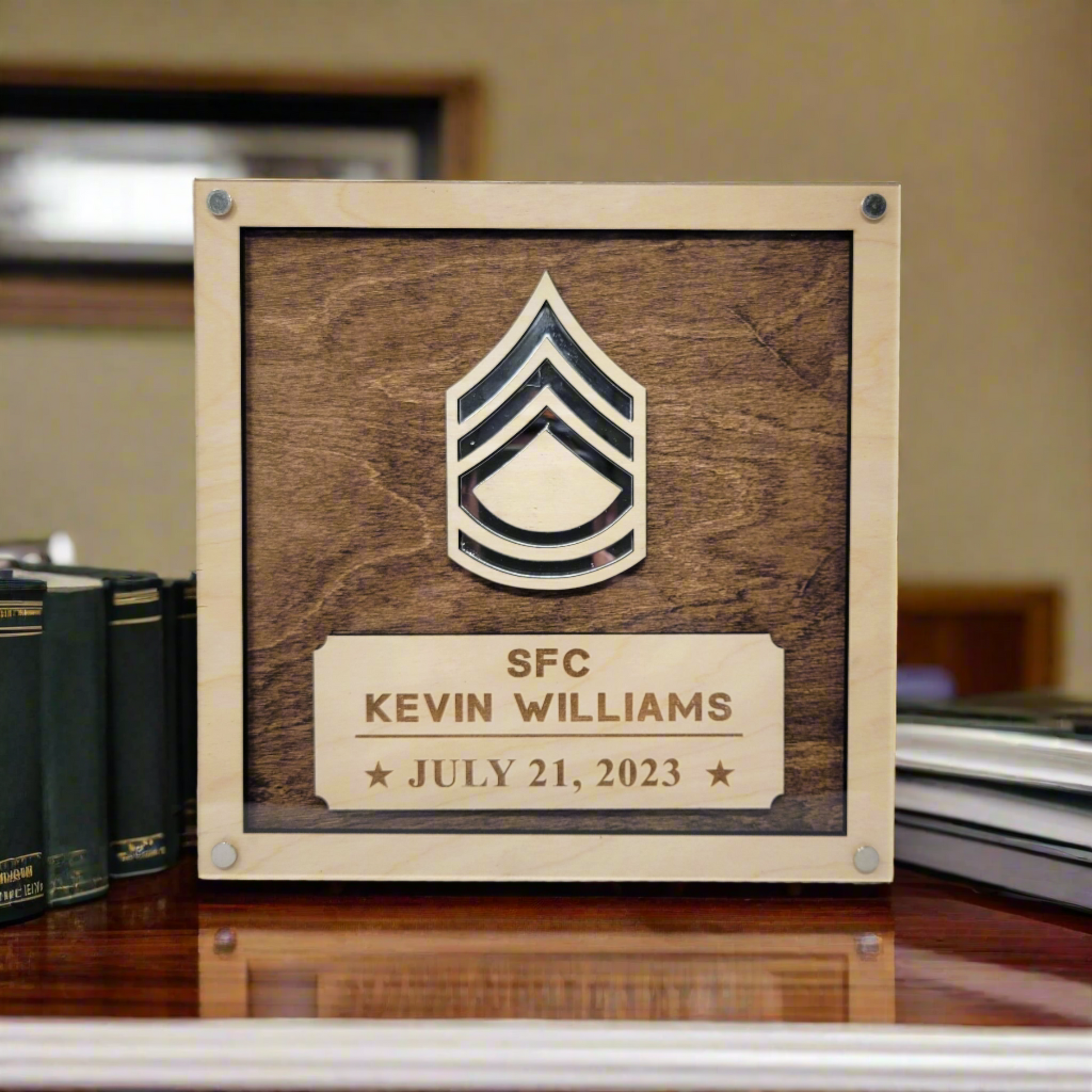 Army Promotion Plaque, Retirement Gift, PCS Gift for Army Enlisted or Officer, Personalized Promotion Gift for Army Soldier