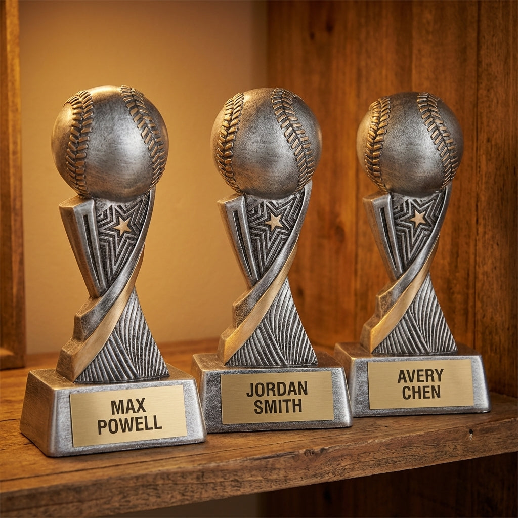 Personalized Baseball Trophy 6" - Custom Engraved ASP for Team, Coach & MVP - View 4