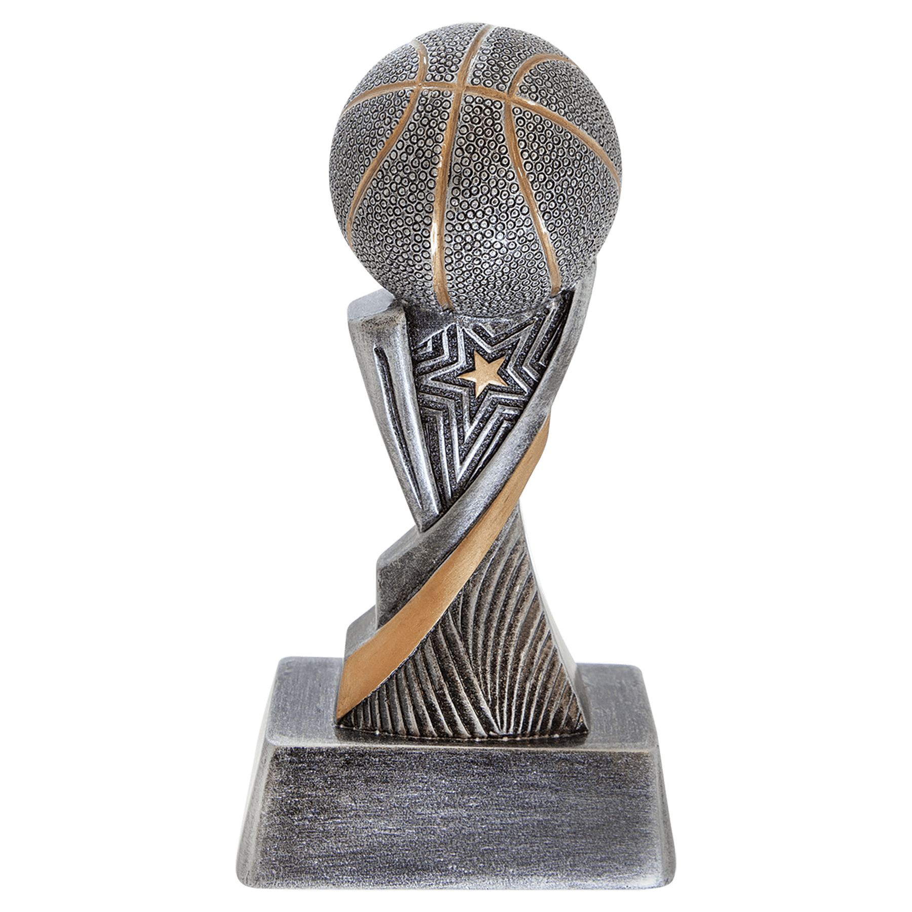 Personalized Basketball Trophy 6"/8" - Custom Engraved ASPIRE RESN for Team, Coach & MVP Awards - View 1