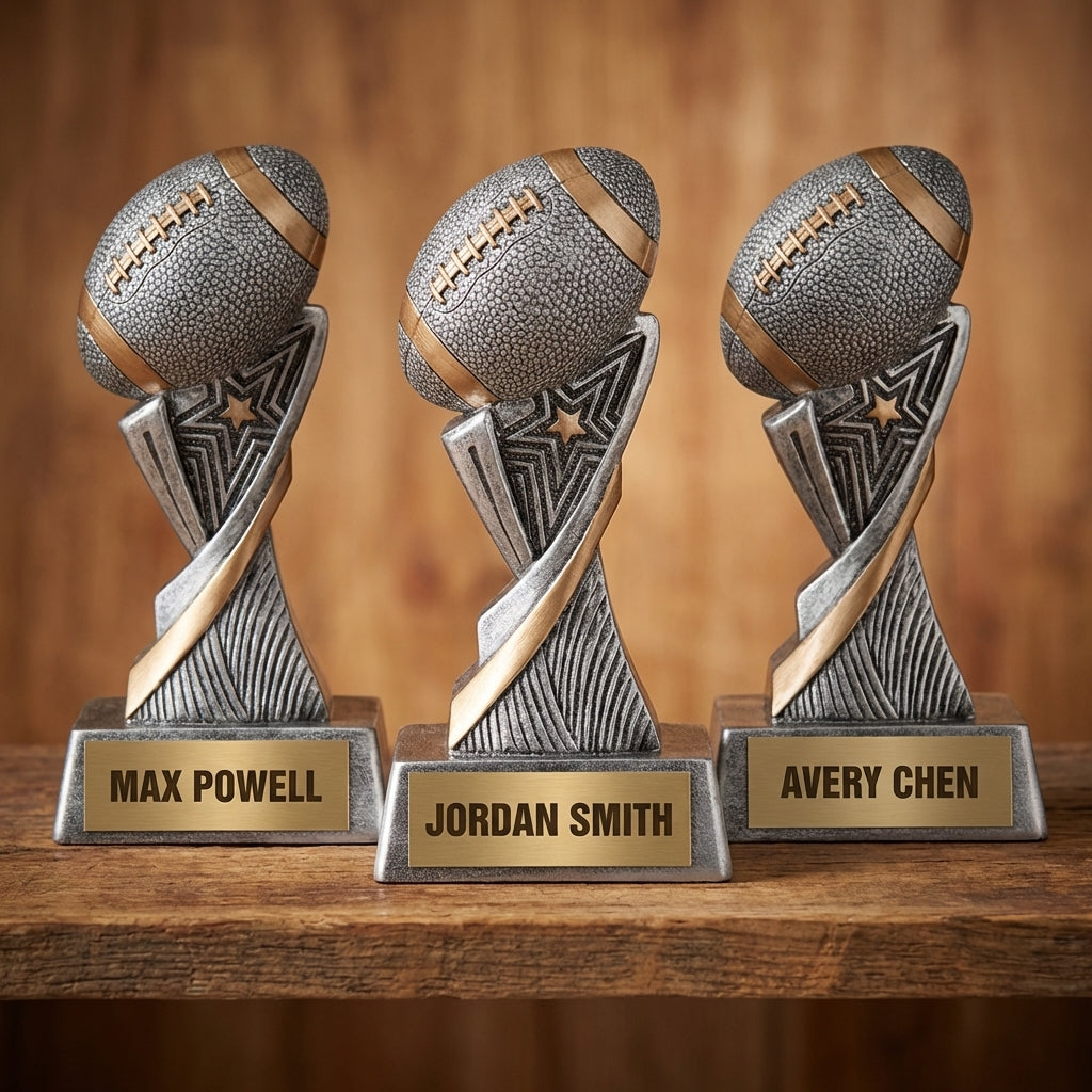 Personalized Football Trophy 6" - Custom Engraved ASP for Team, Coach & MVP - View 4