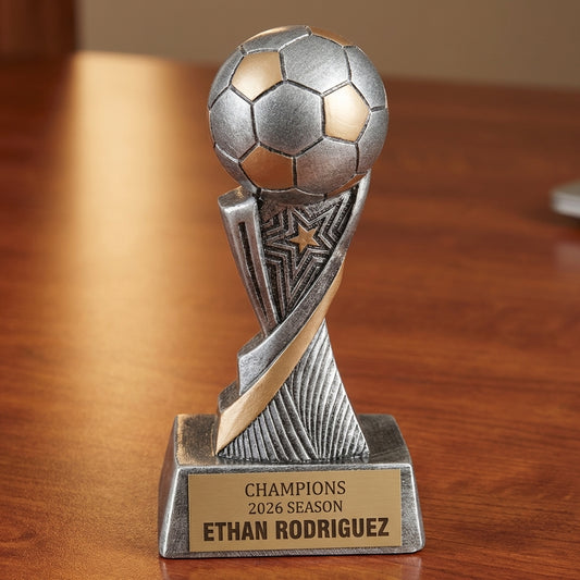 Personalized Soccer Trophy 6" - Custom Engraved ASP for Team, Coach & MVP - View 2
