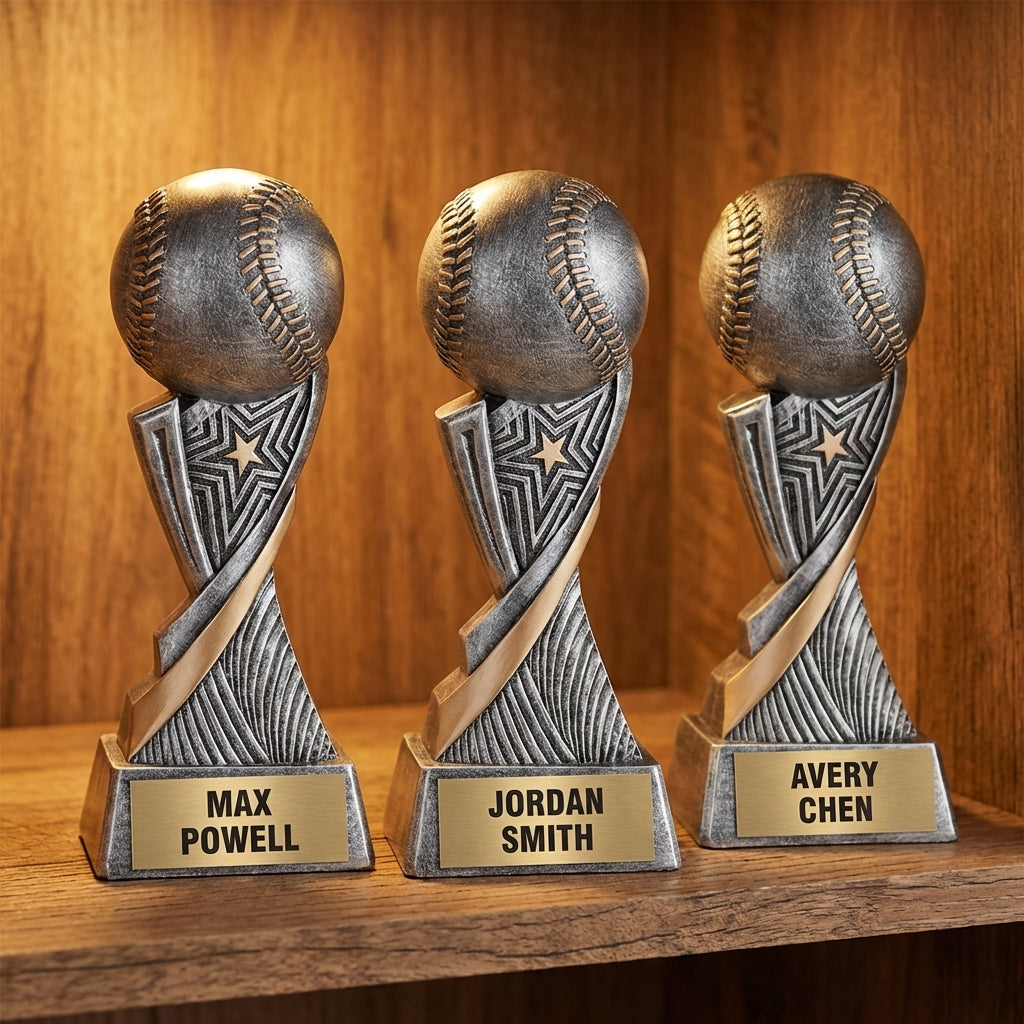 Personalized Baseball Trophy 8" - Custom Engraved ASP for Team, Coach & MVP - View 4