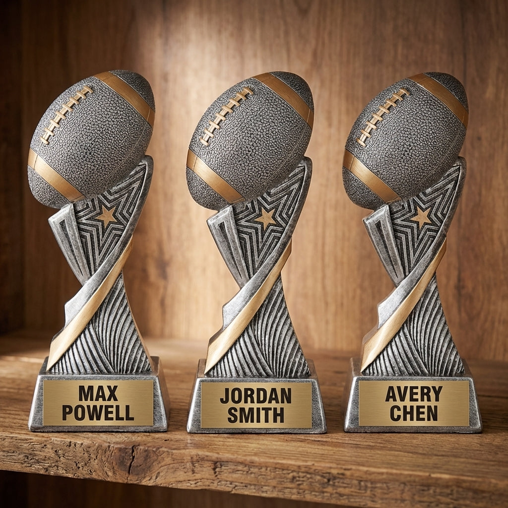 Personalized Football Trophy 8" - Custom Engraved ASP for Team, Coach & MVP - View 4