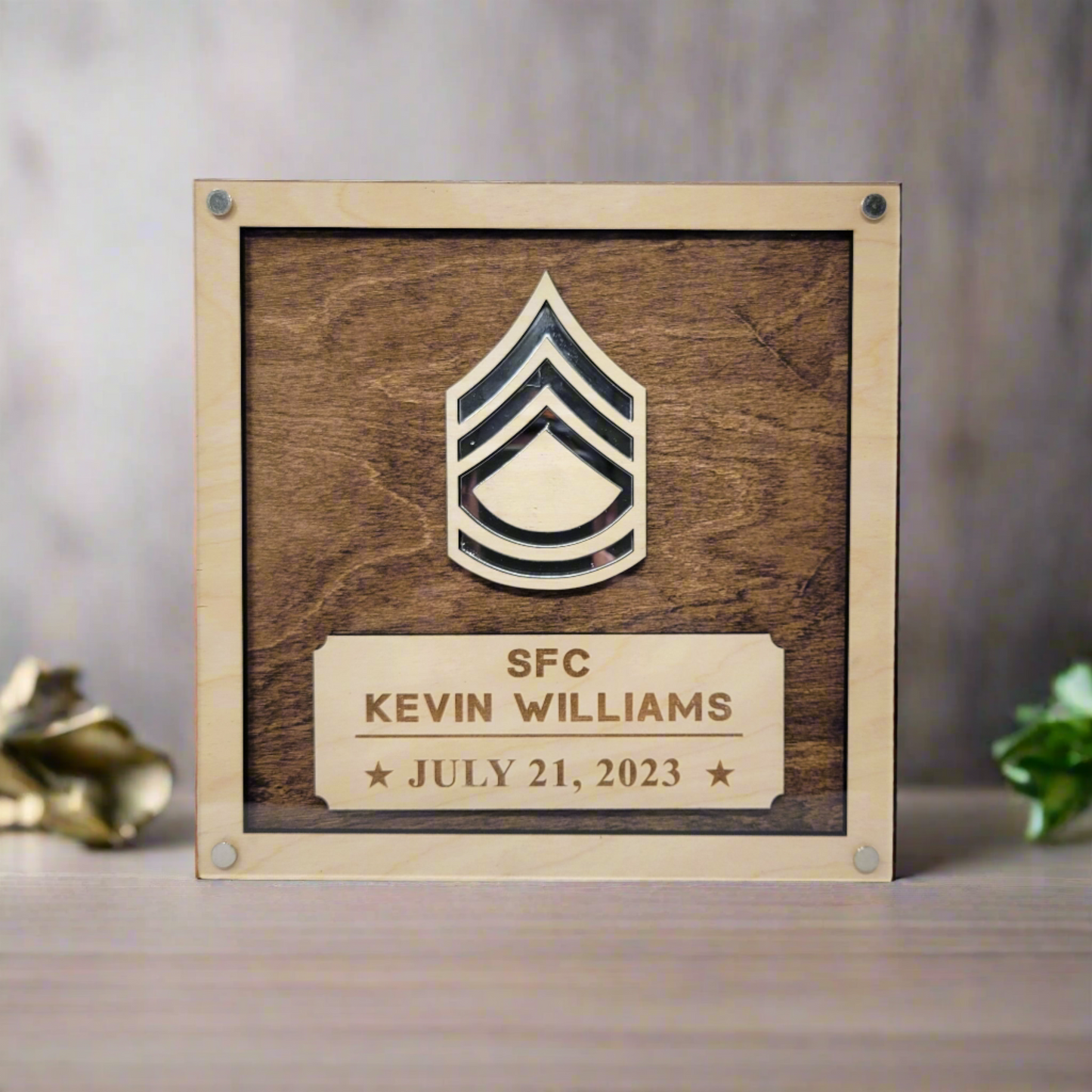 Army Promotion Plaque, Retirement Gift, PCS Gift for Army Enlisted or Officer, Personalized Promotion Gift for Army Soldier