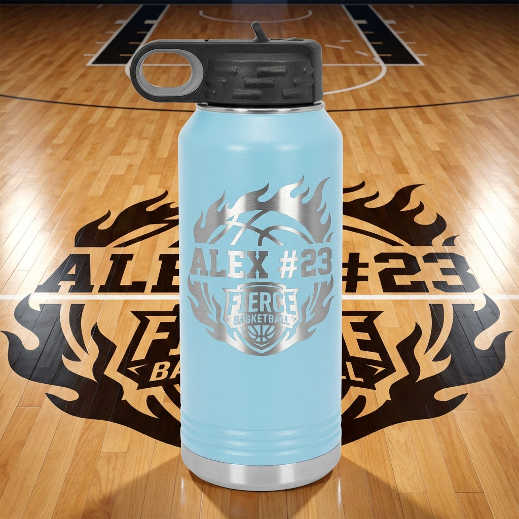 Personalized Basketball Player Water Bottle, Custom Engraved Team Gift, Durable Athlete Hydration, End of Season Award, Custom Name - View 6