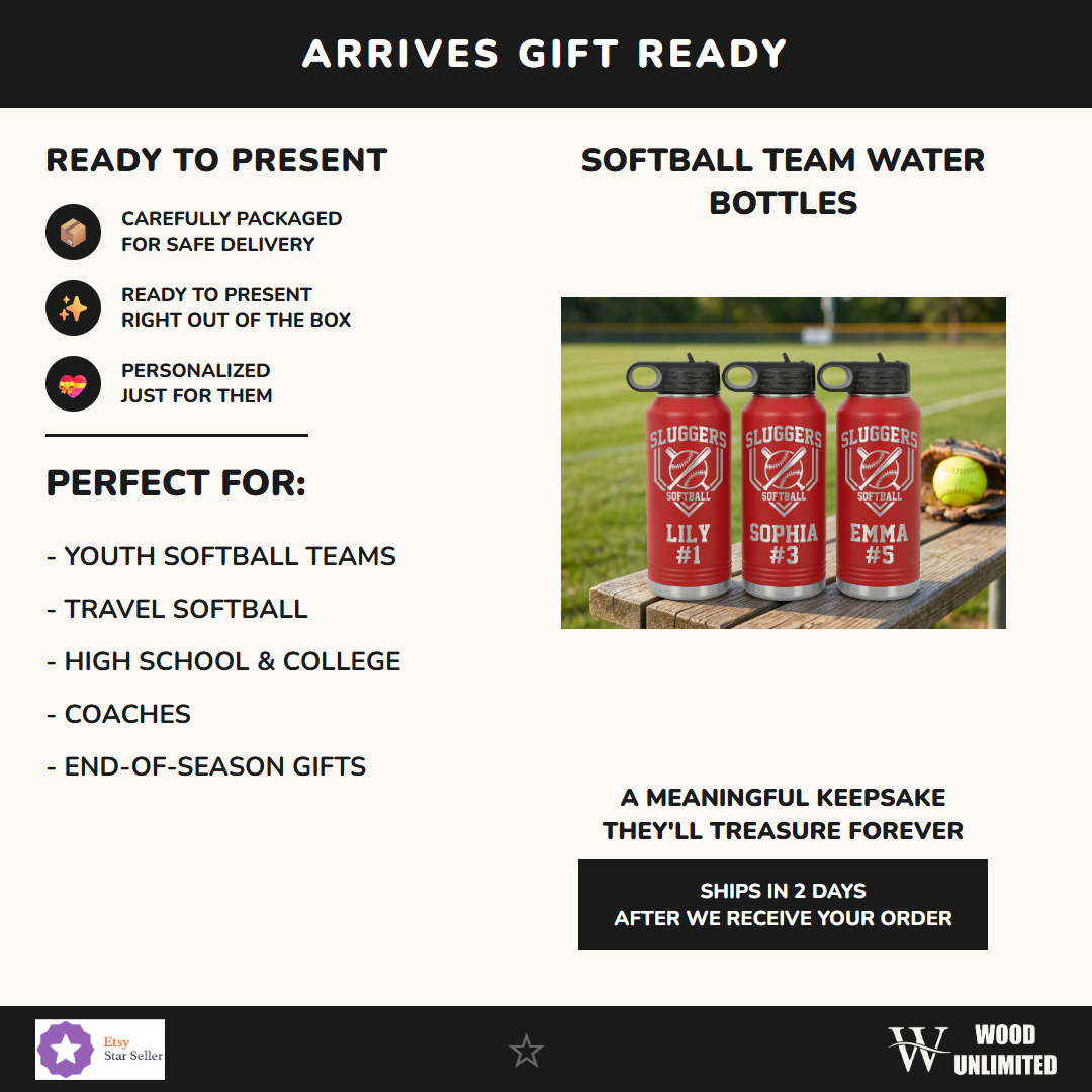 softball team water bottle perfect gift youth travel high school college coaches