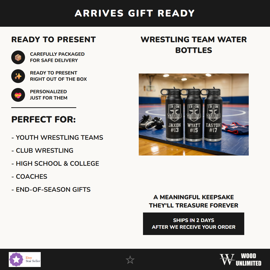 wrestling team water bottle perfect gift youth club high school college coaches end season