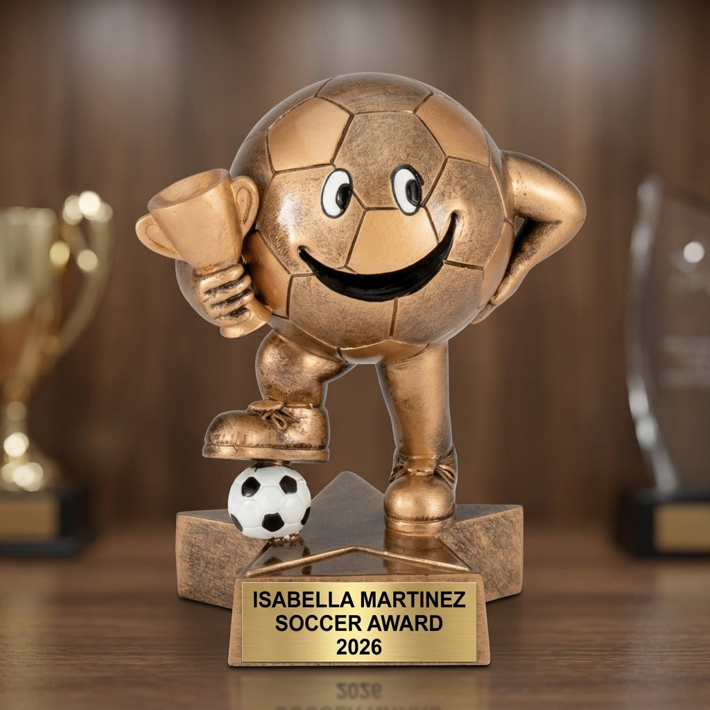 How to order a personalized soccer trophy in 3 easy steps with custom name, team, and year engraving