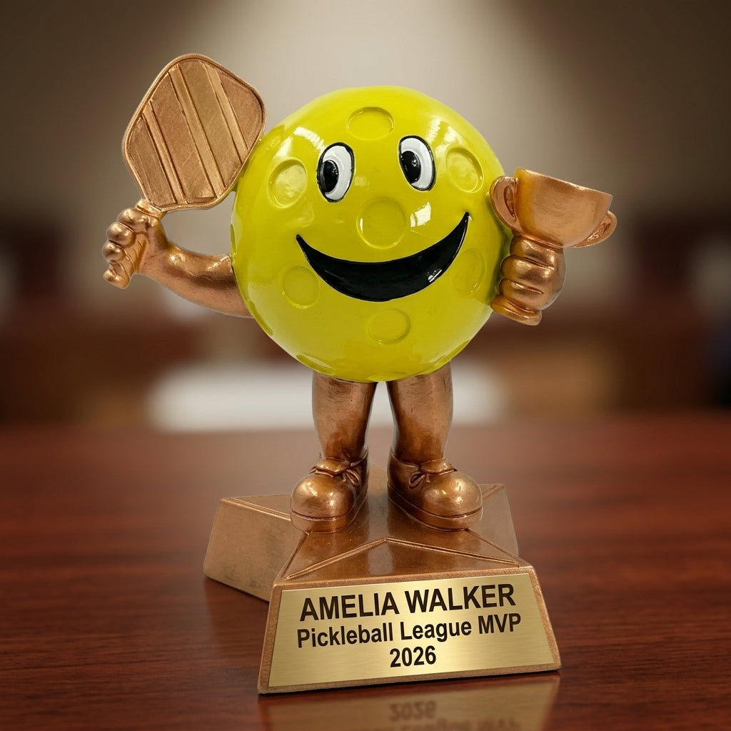 Pickleball Trophy Award | Personalized | Custom Engraved | Pickleball Gift | Tournament Award | Team Trophy - View 2