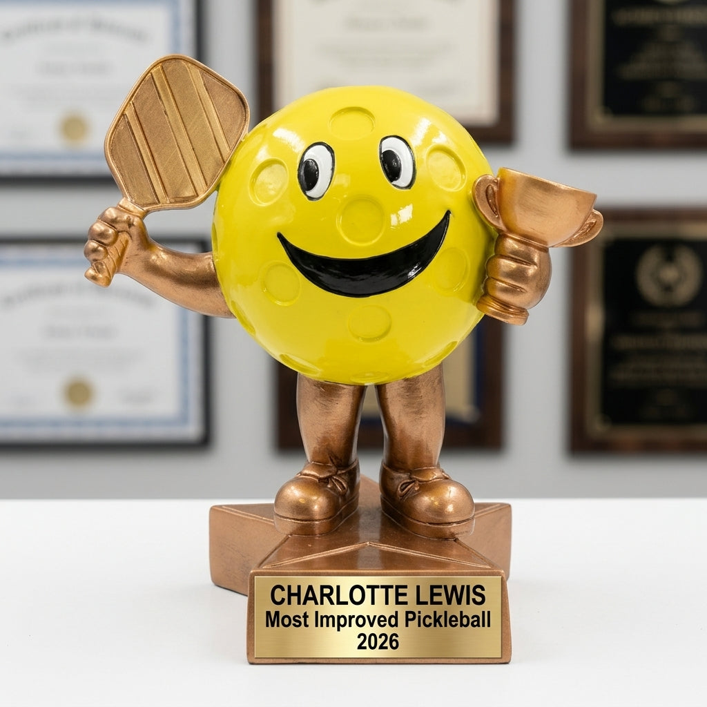 Pickleball Trophy Award | Personalized | Custom Engraved | Pickleball Gift | Tournament Award | Team Trophy - View 3