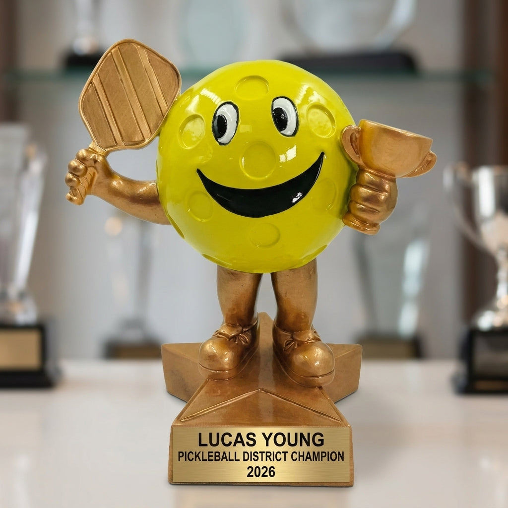 Pickleball Trophy Award | Personalized | Custom Engraved | Pickleball Gift | Tournament Award | Team Trophy - View 4