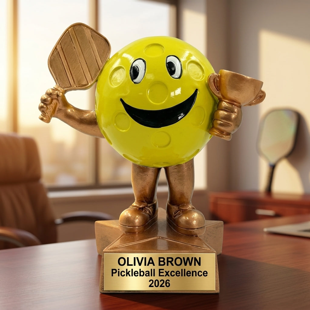 Pickleball Trophy Award | Personalized | Custom Engraved | Pickleball Gift | Tournament Award | Team Trophy - View 5