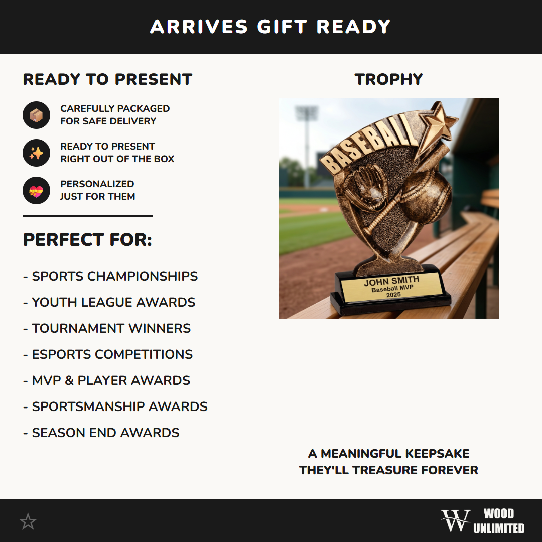 Personalized Baseball Trophy | Custom Engraved Youth League Award