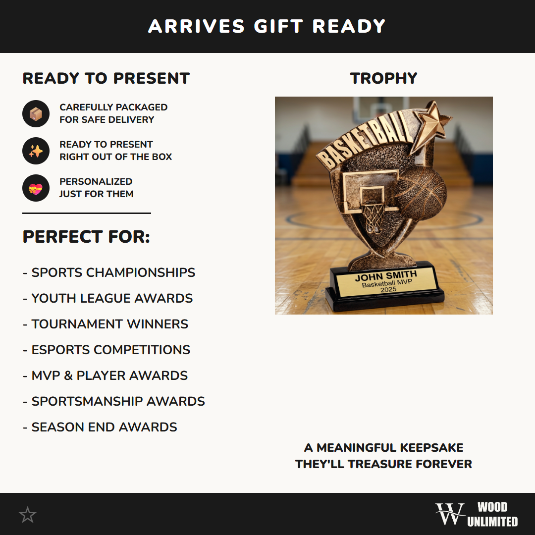Personalized Basketball Trophy | Custom Engraved Award for MVP & Team