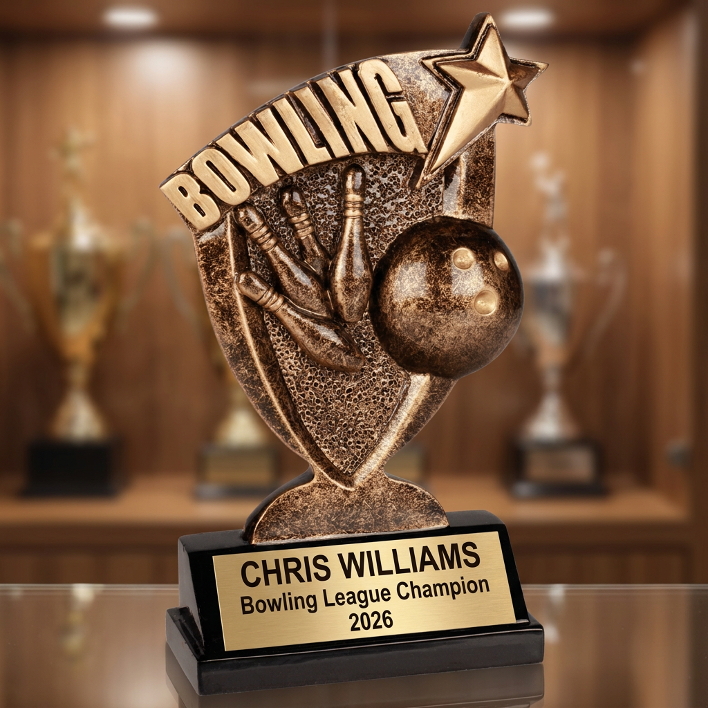 Personalized Bowling Trophy | Custom Engraved Award for Leagues & MVPs