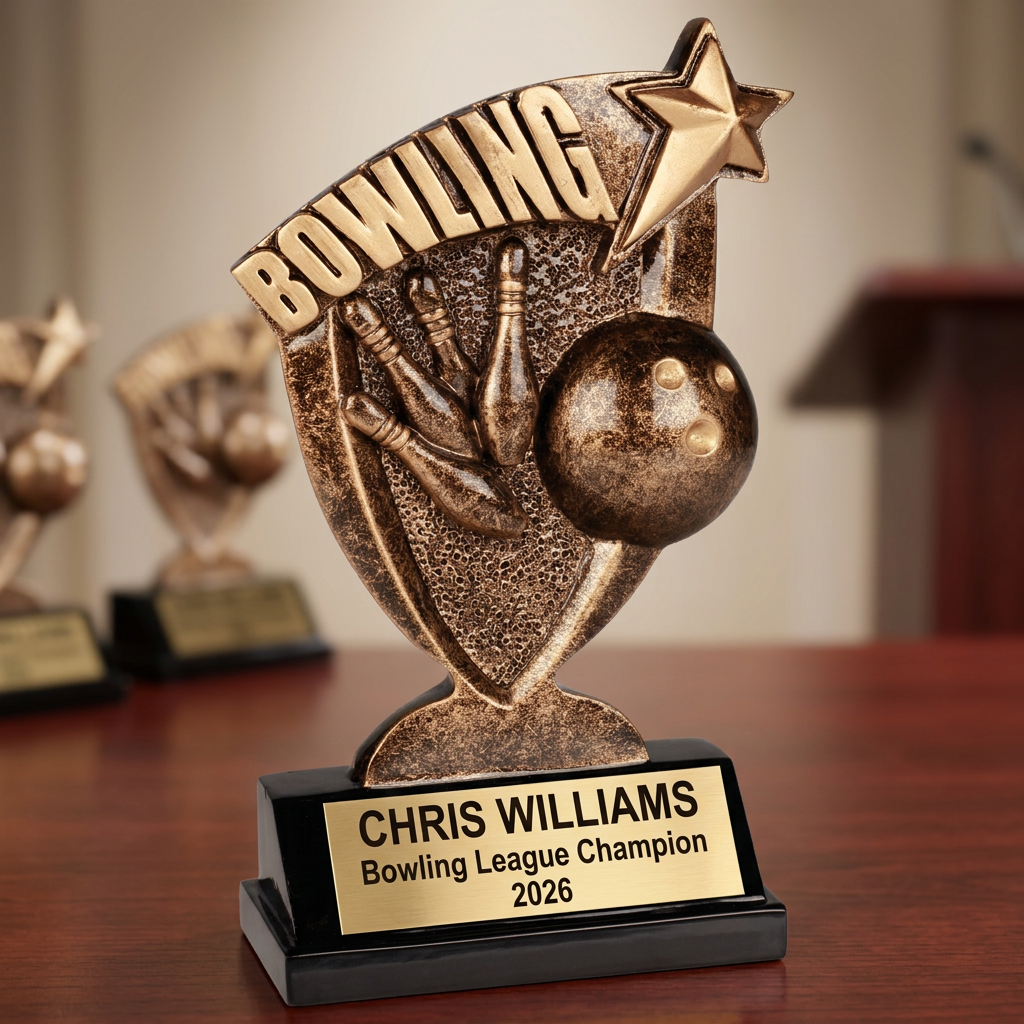 Personalized Bowling Trophy | Custom Engraved Award for Leagues & MVPs