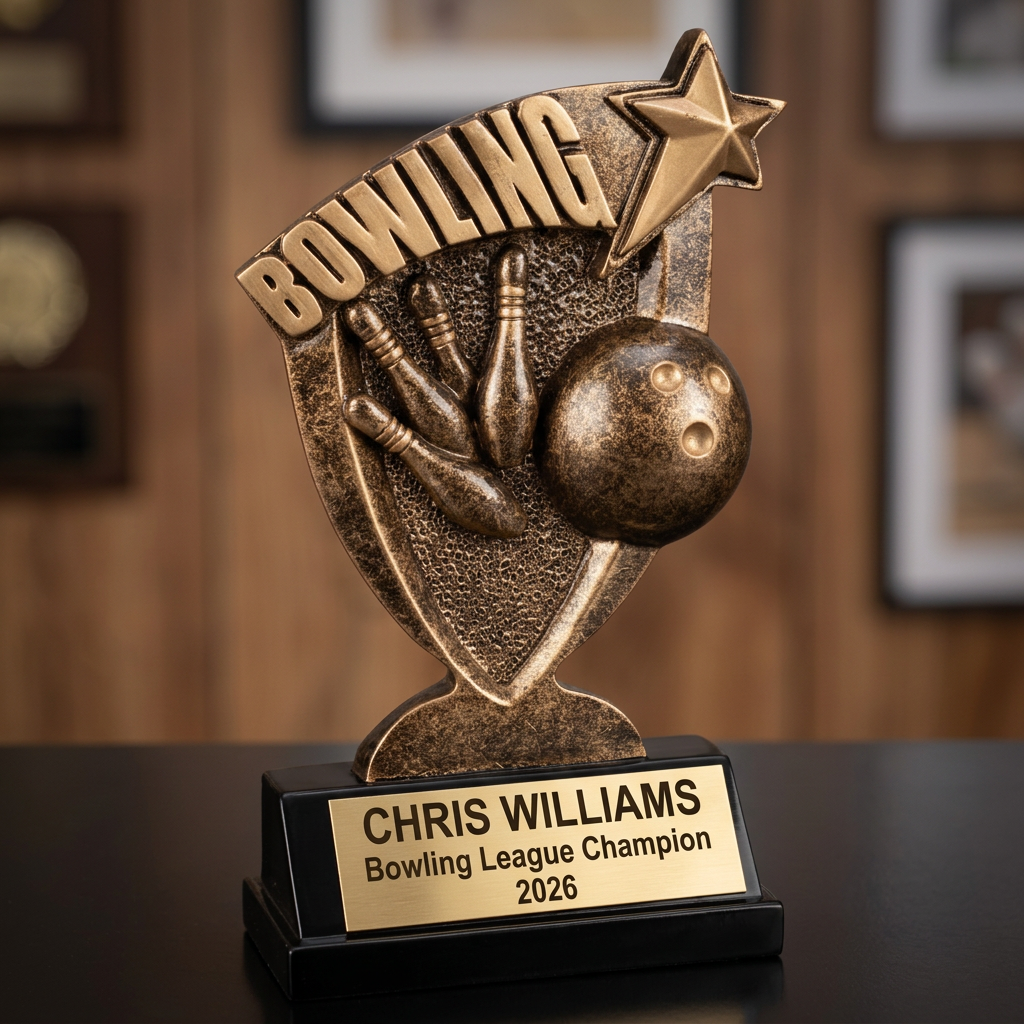Personalized Bowling Trophy | Custom Engraved Award for Leagues & MVPs