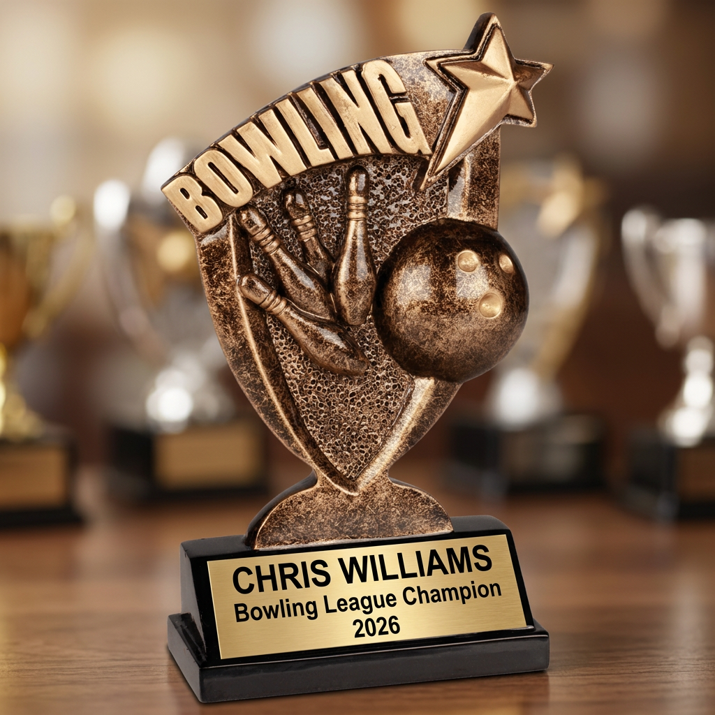 Personalized Bowling Trophy | Custom Engraved Award for Leagues & MVPs