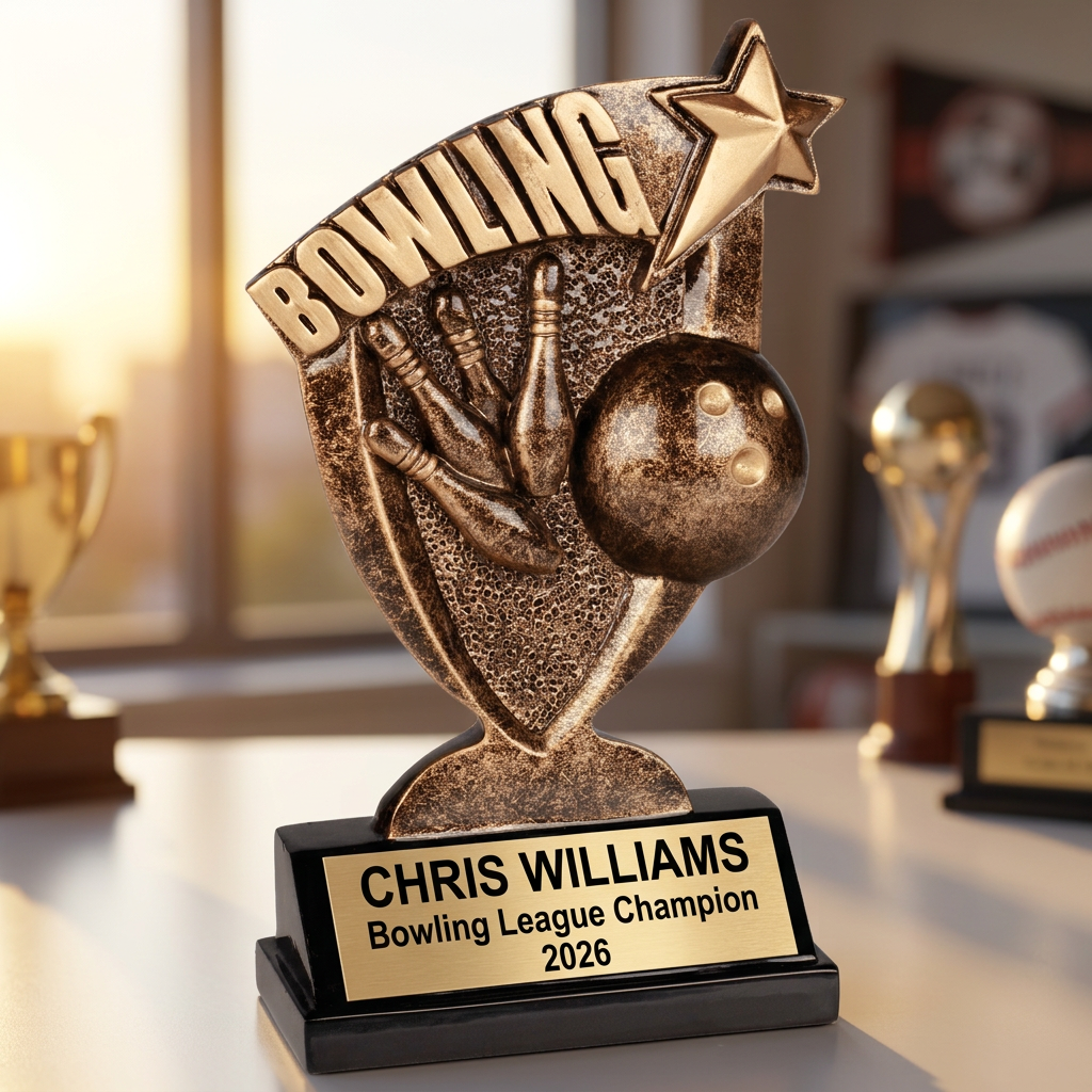 Personalized Bowling Trophy | Custom Engraved Award for Leagues & MVPs