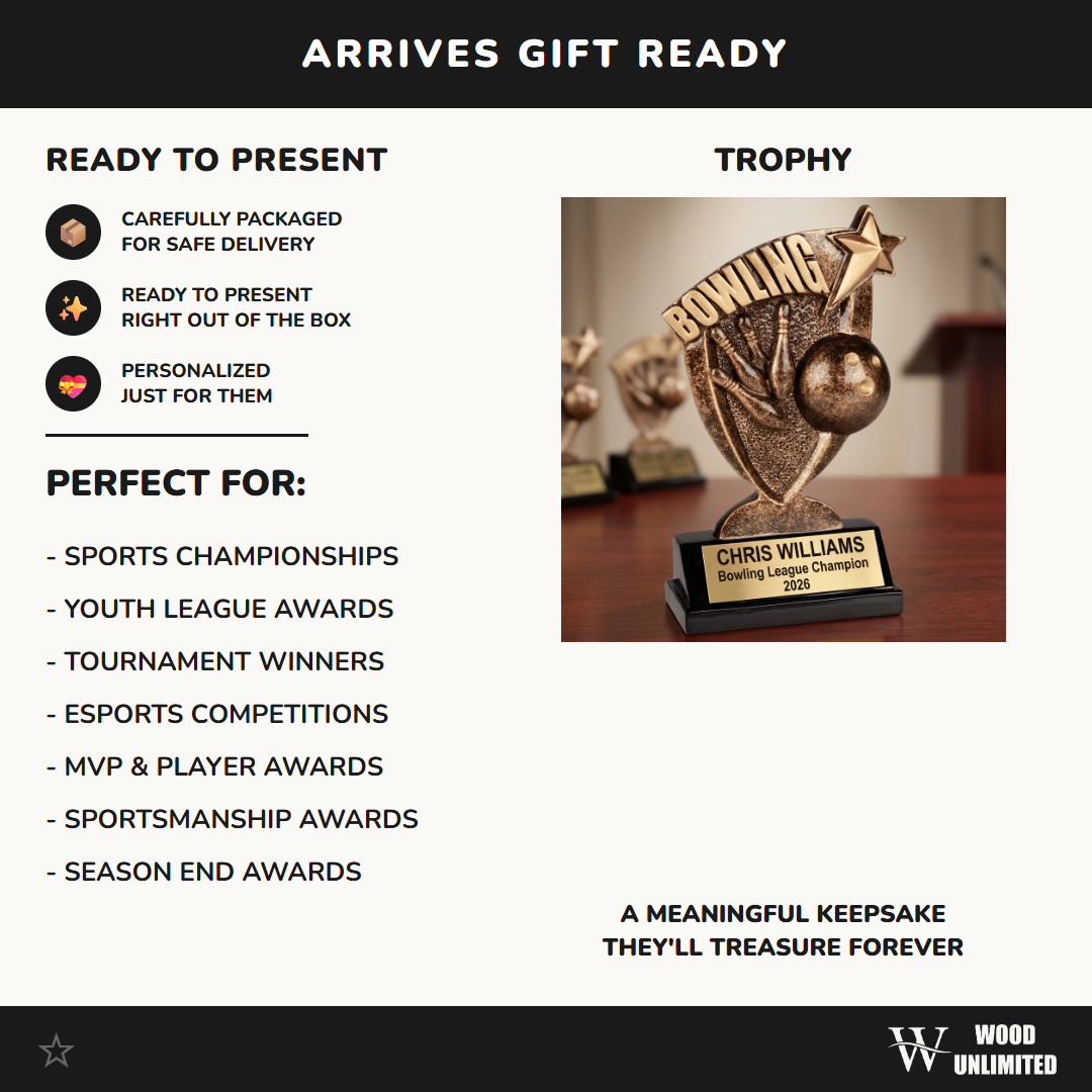 Personalized Bowling Trophy | Custom Engraved Award for Leagues & MVPs
