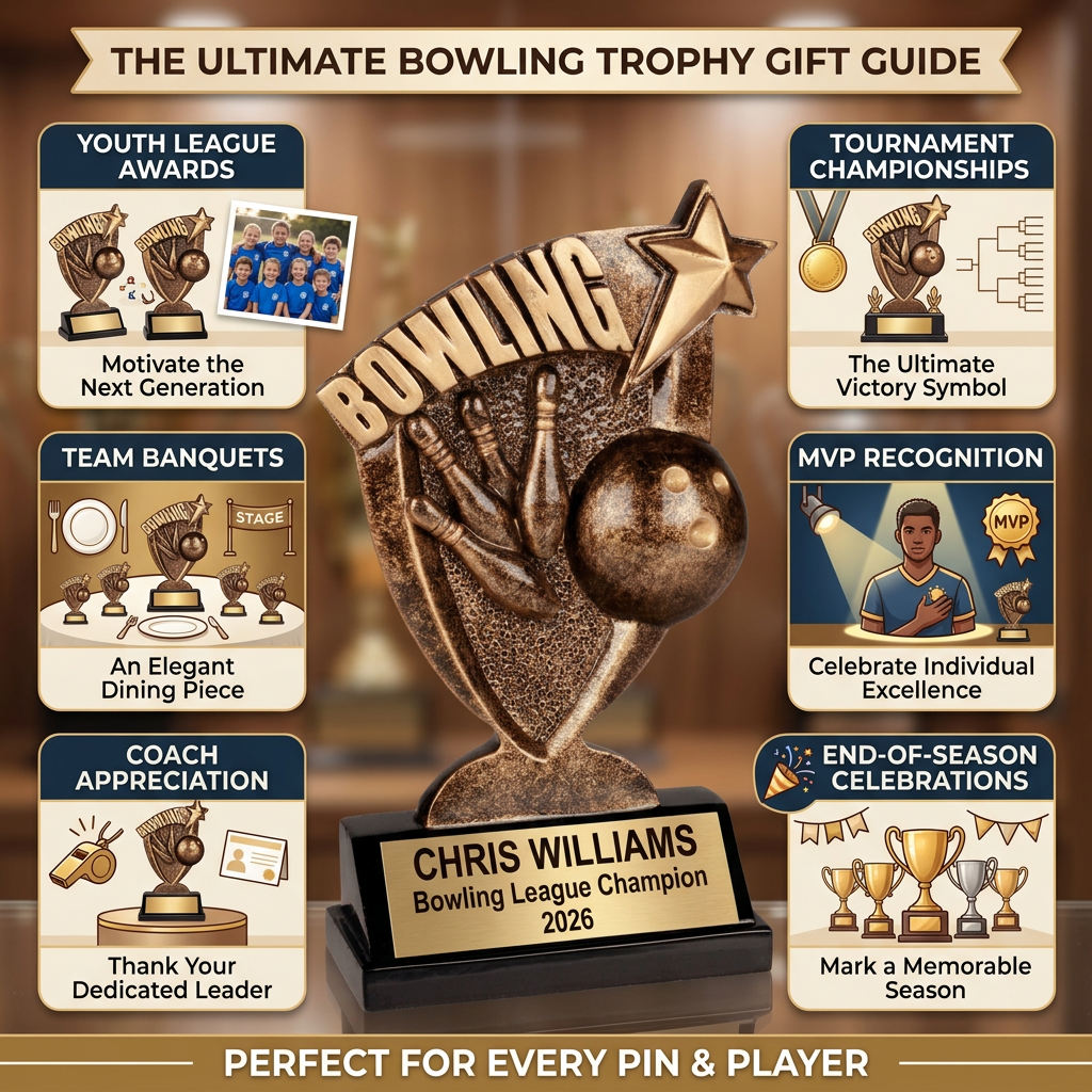 Personalized Bowling Trophy | Custom Engraved Award for Leagues & MVPs