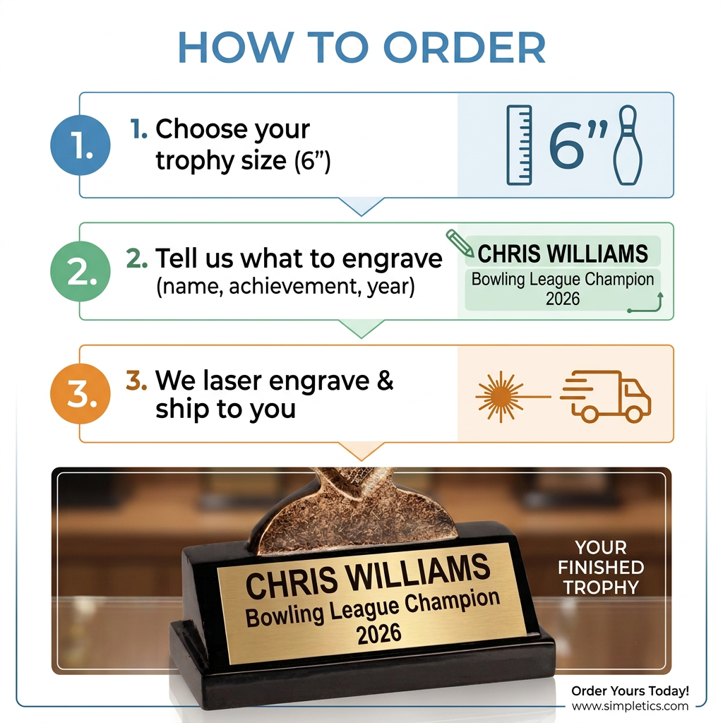 Personalized Bowling Trophy | Custom Engraved Award for Leagues & MVPs