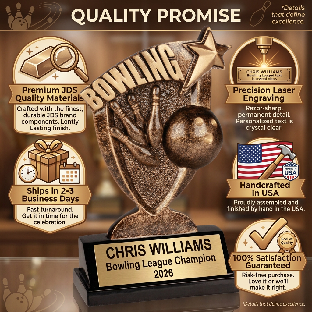 Personalized Bowling Trophy | Custom Engraved Award for Leagues & MVPs
