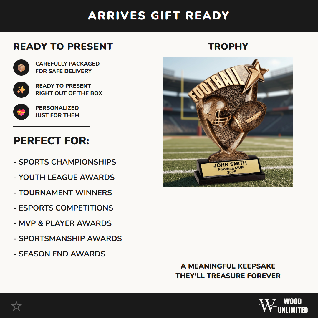 Personalized Football Trophy - Custom Engraved Award for MVPs