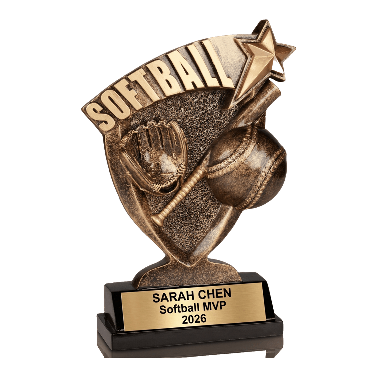 Personalized Softball Trophy - Custom Engraved Team & MVP Award