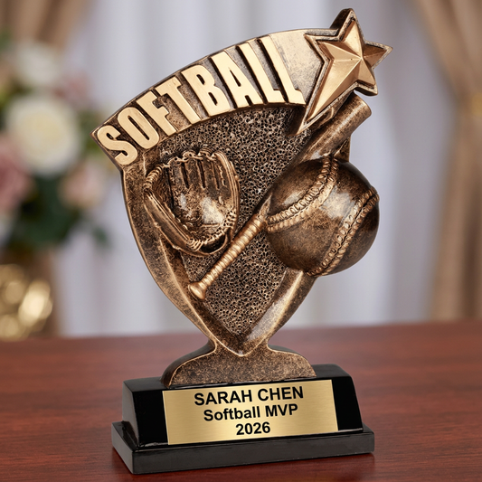 Personalized Softball Trophy - Custom Engraved Team & MVP Award