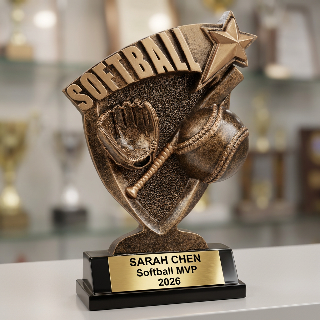 Personalized Softball Trophy - Custom Engraved Team & MVP Award