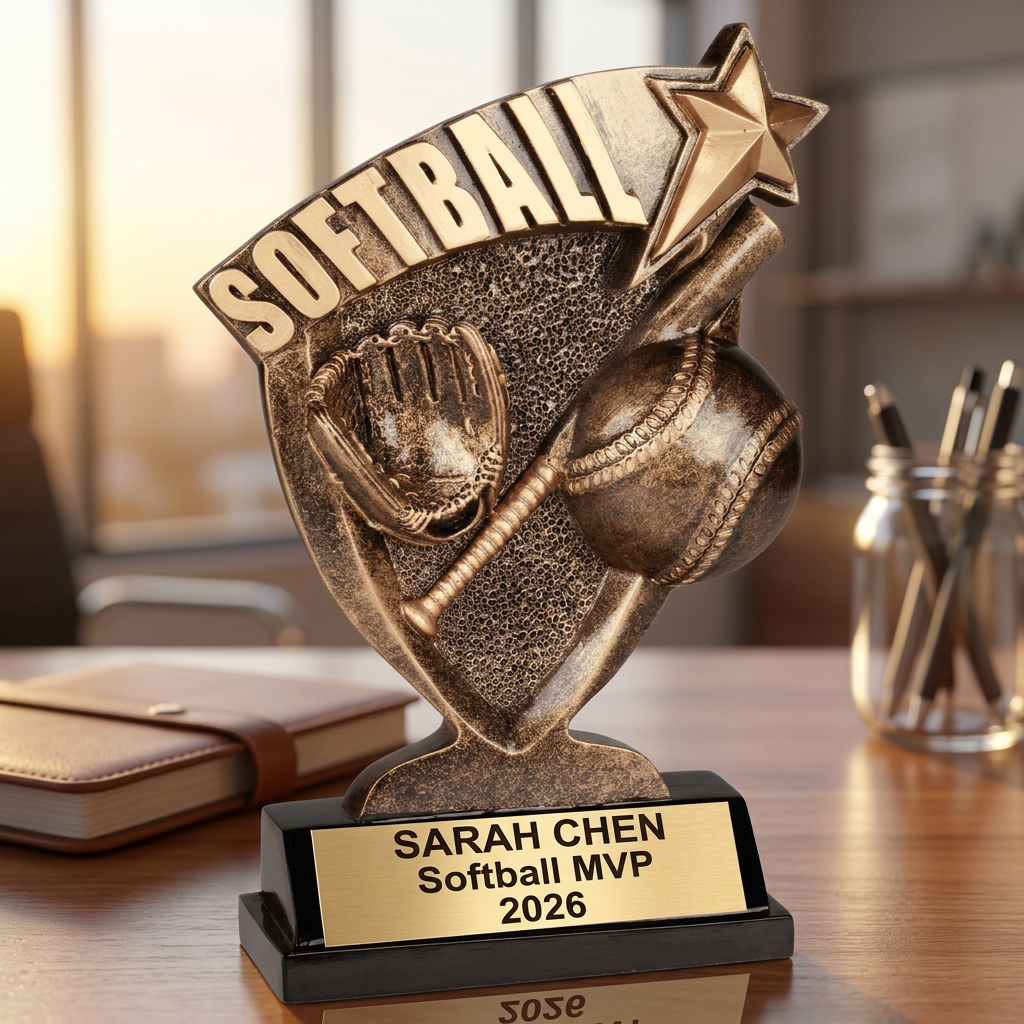 Personalized Softball Trophy - Custom Engraved Team & MVP Award