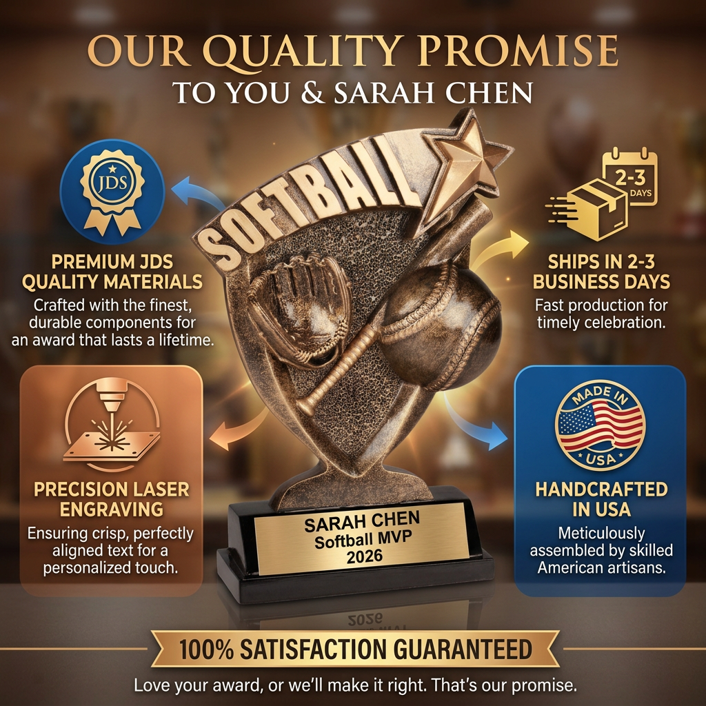 Personalized Softball Trophy - Custom Engraved Team & MVP Award
