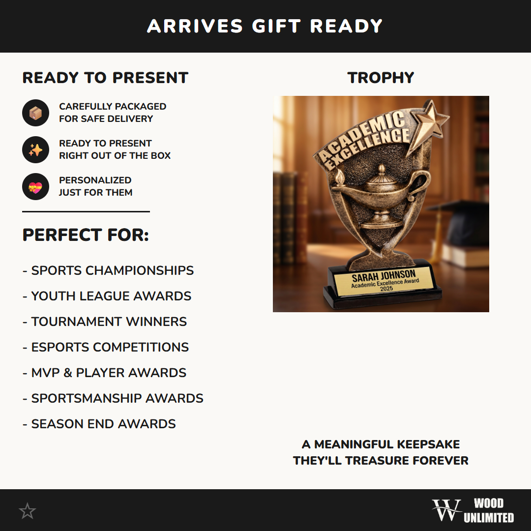 Personalized Lamp of Knowledge Trophy - Custom Engraved Award