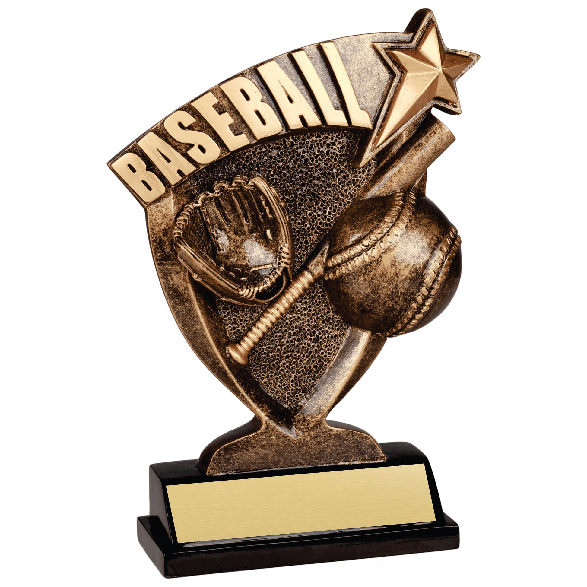 Personalized Baseball Trophy - Custom Engraved Broadcast Resin Award