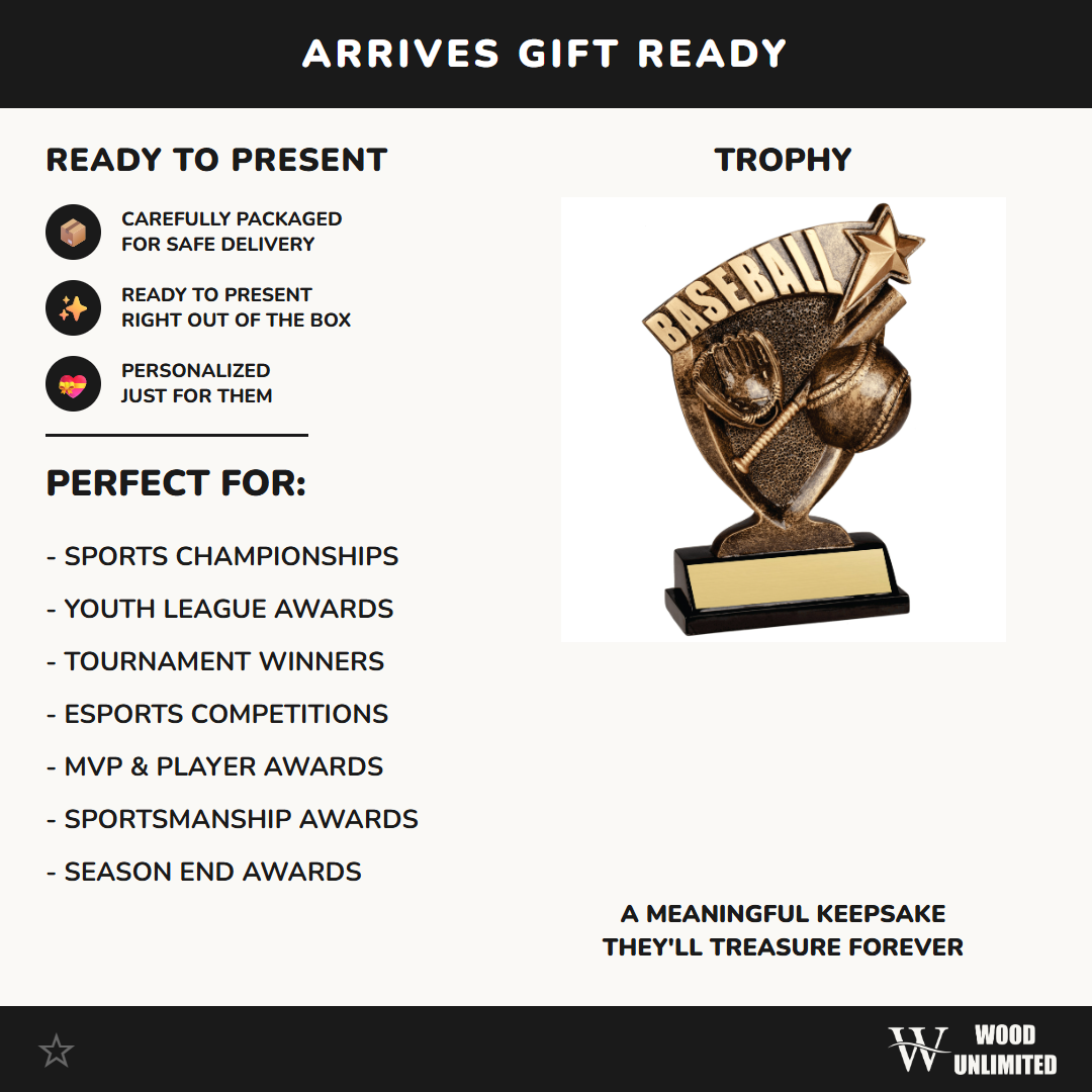Personalized Baseball Trophy | Custom Engraved Youth League Award