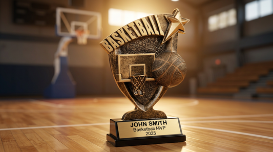 Personalized Basketball Trophy - Custom Engraved Broadcast Resin Award