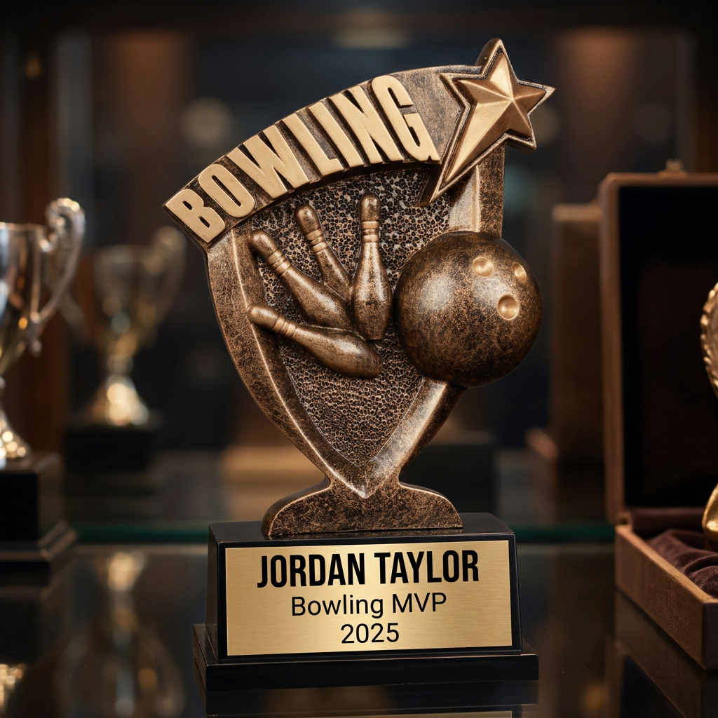 Personalized Bowling Trophy | Custom Engraved Award for Leagues & MVPs