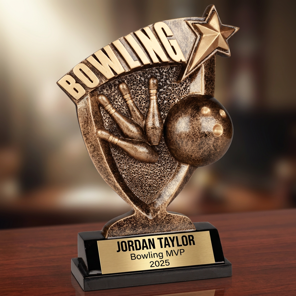 Personalized Bowling Trophy | Custom Engraved Award for Leagues & MVPs