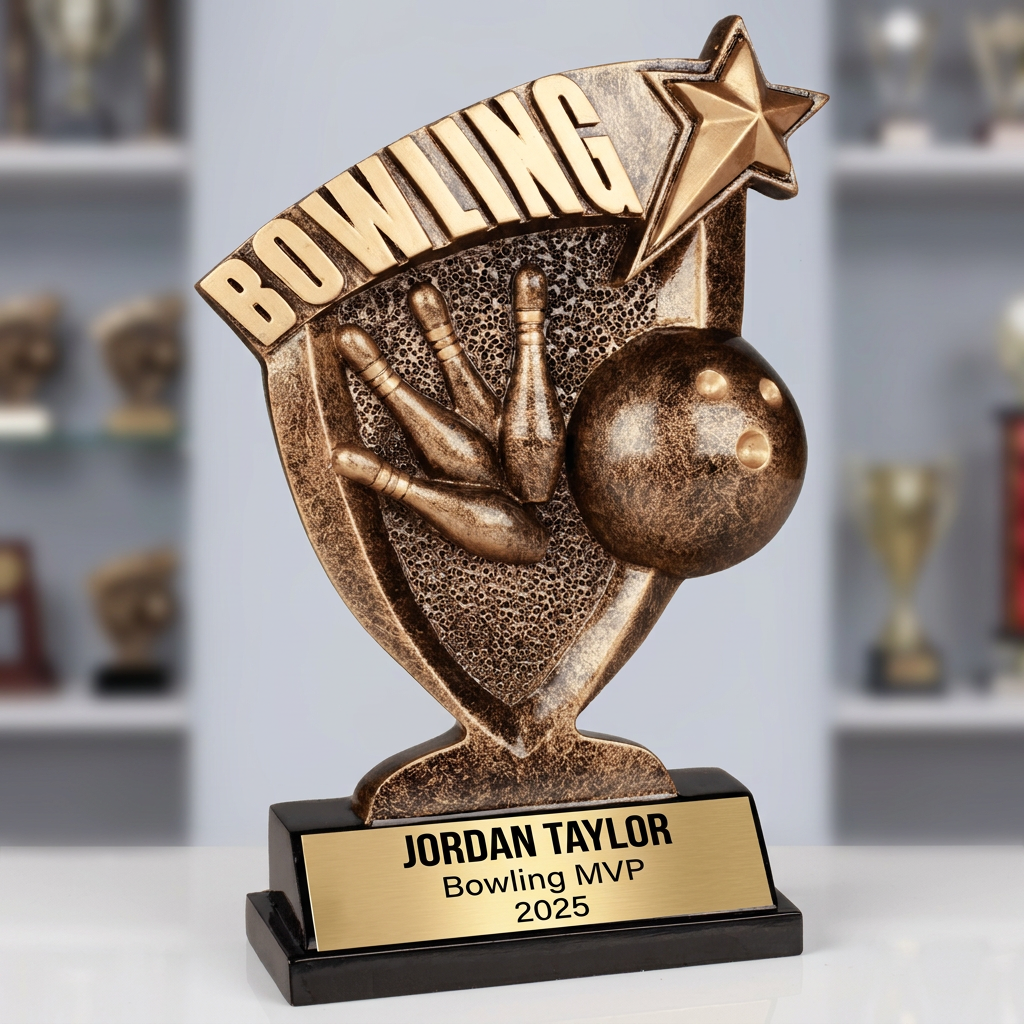 Personalized Bowling Trophy | Custom Engraved Award for Leagues & MVPs
