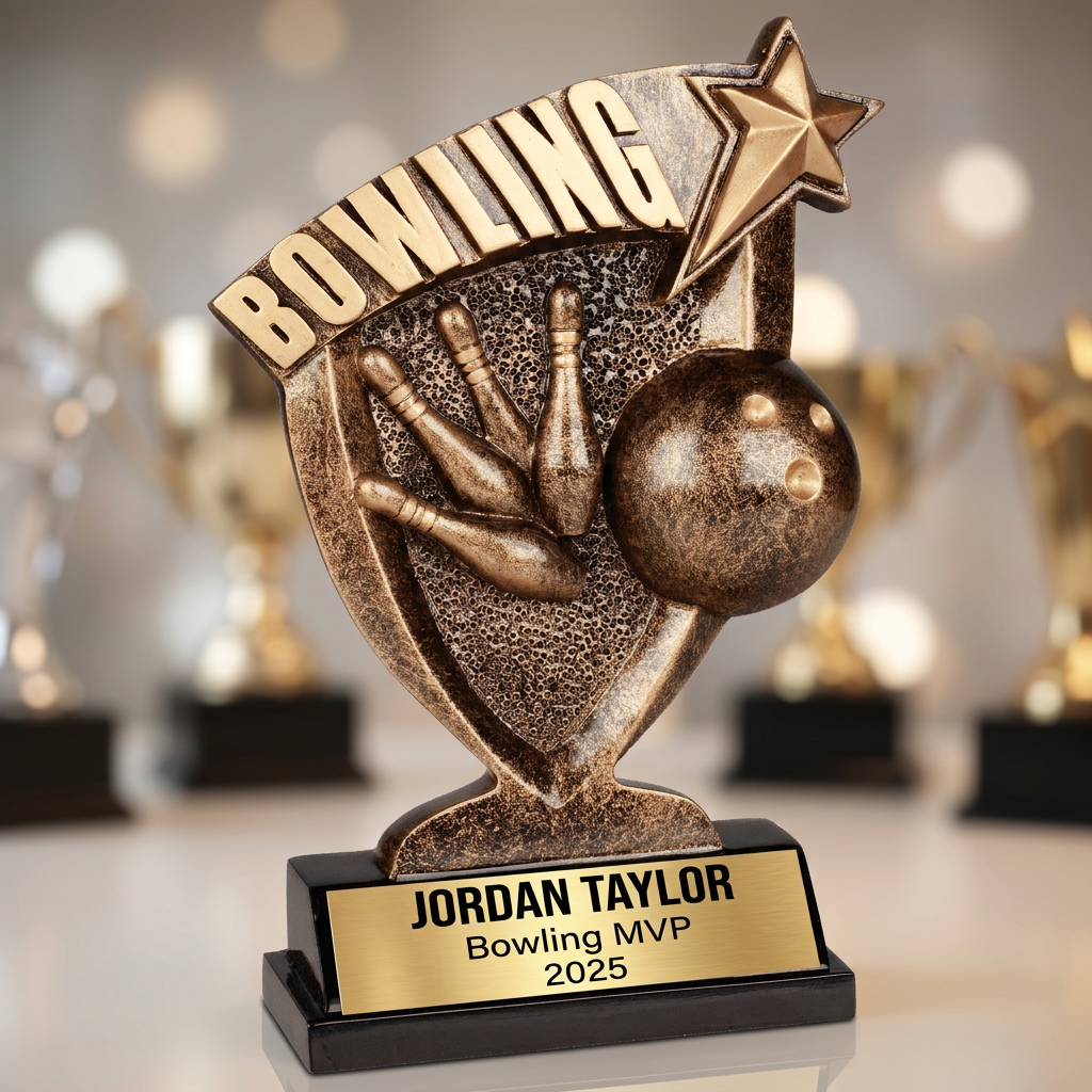 Personalized Bowling Trophy | Custom Engraved Award for Leagues & MVPs