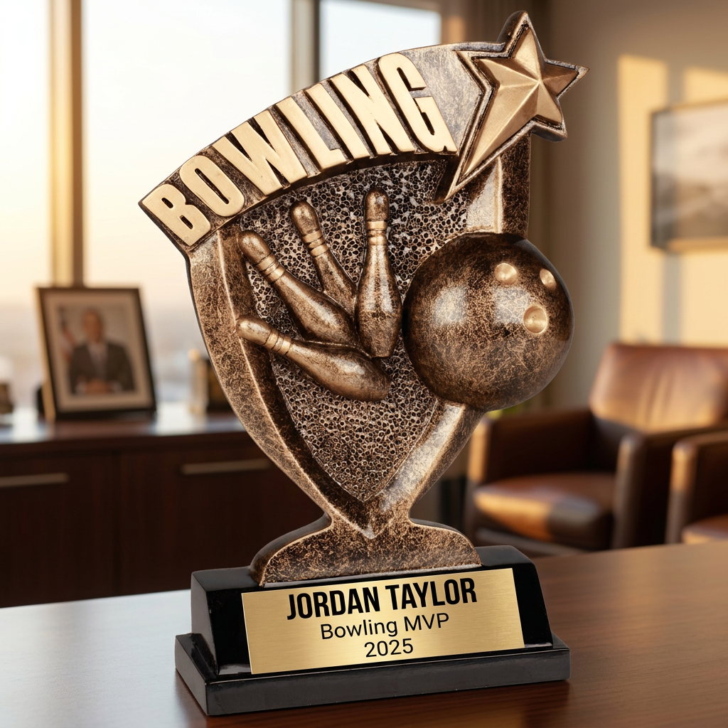 Personalized Bowling Trophy | Custom Engraved Award for Leagues & MVPs